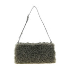 Gray Polyester Clutch Bag