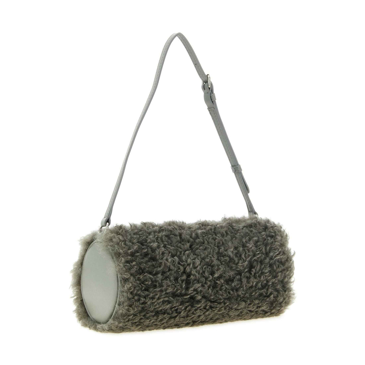 Gray Polyester Clutch Bag