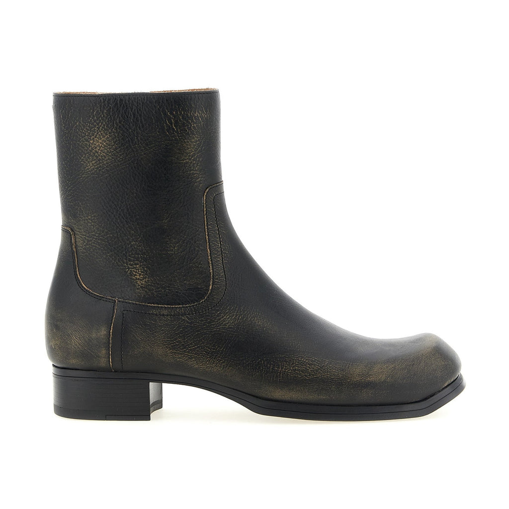 Black Calfskin Ankle Boots