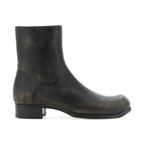 Black Calfskin Ankle Boots
