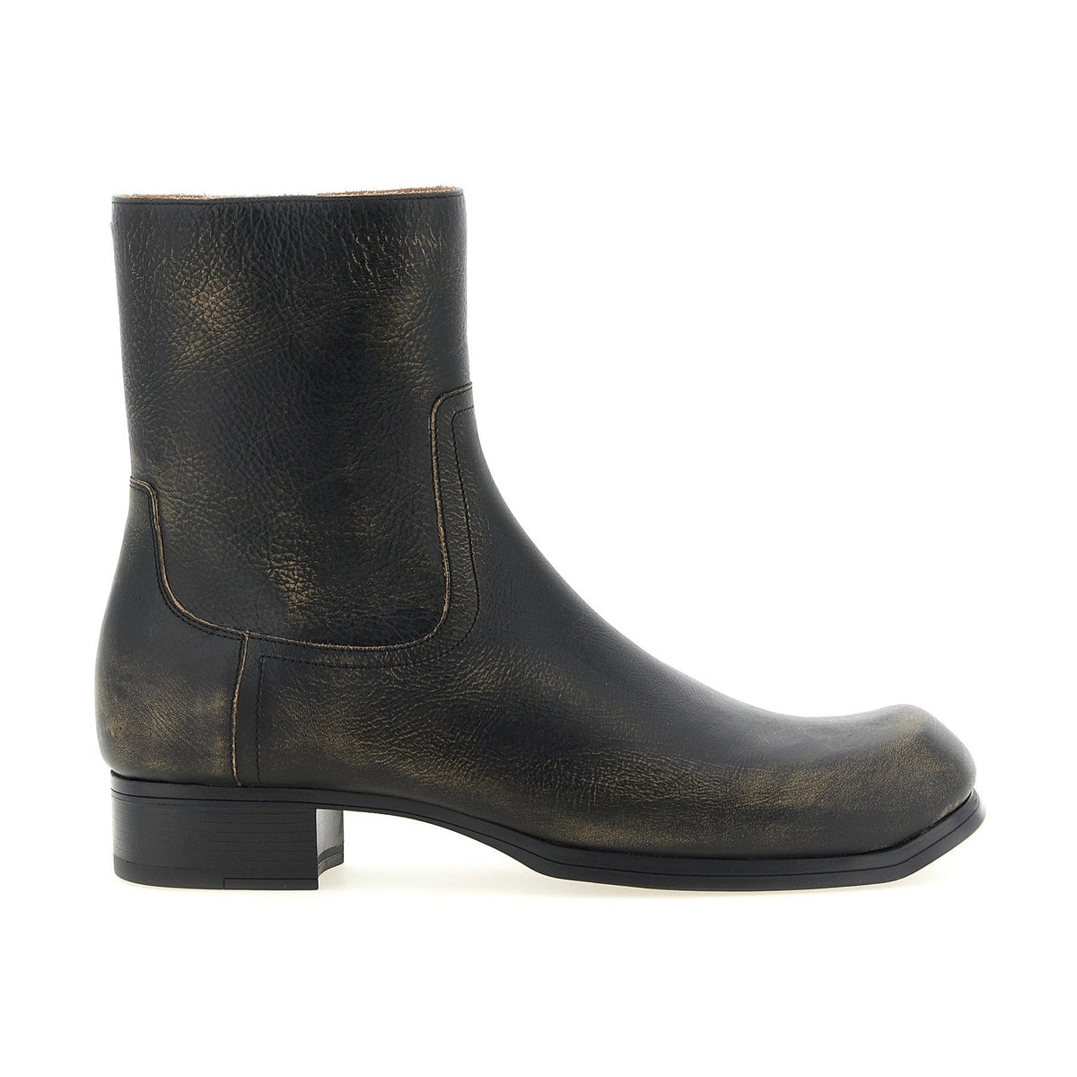 Black Calfskin Ankle Boots