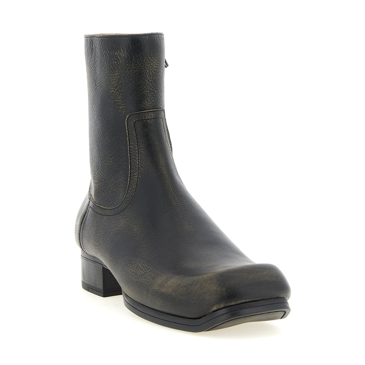 Black Calfskin Ankle Boots