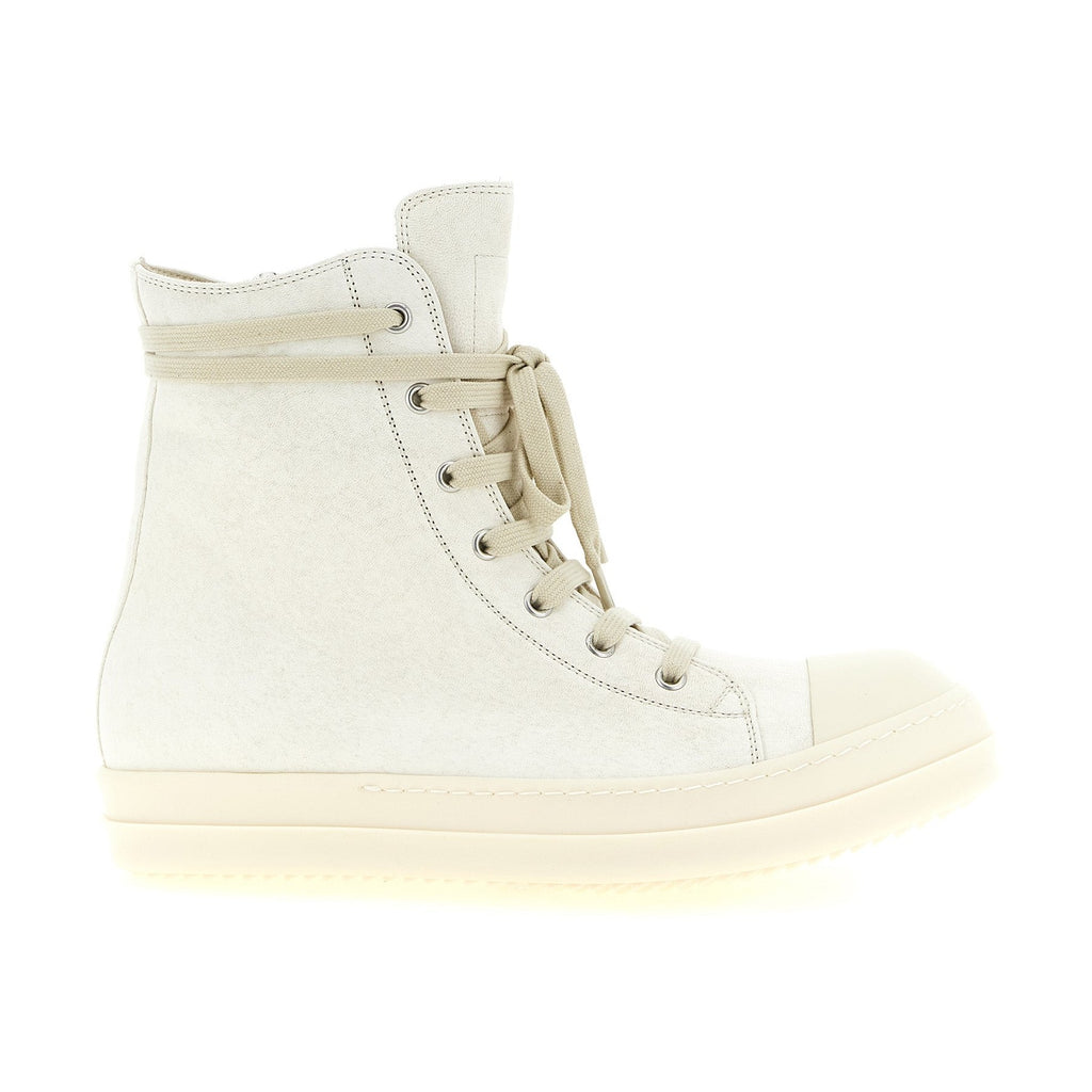 White Lamb Leather High Top Sneakers