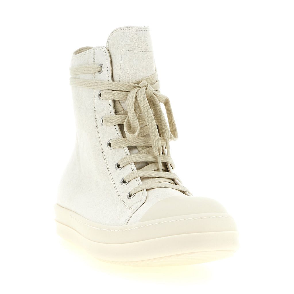 White Lamb Leather High Top Sneakers