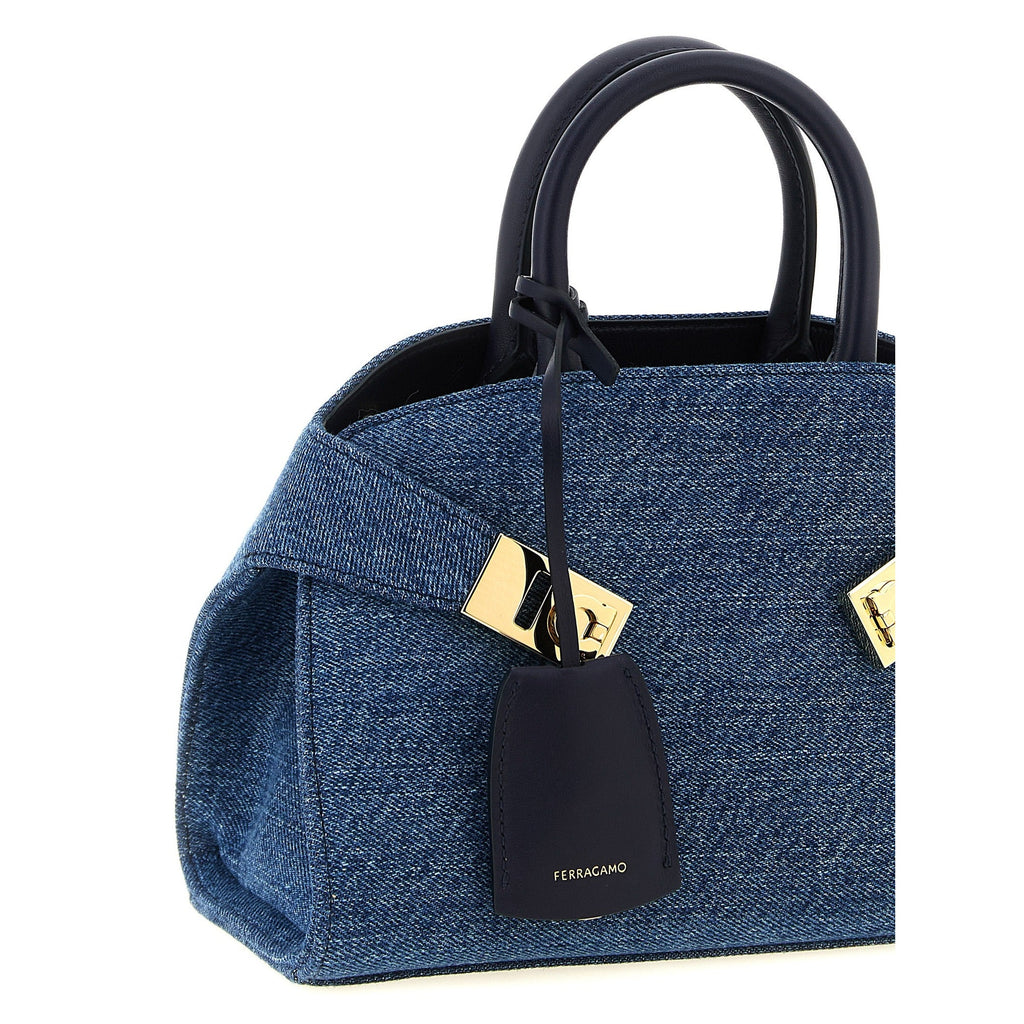 Blue Fabric Handbag