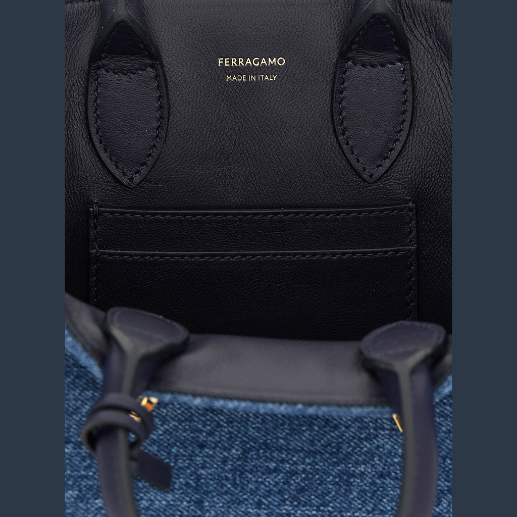 Blue Fabric Handbag