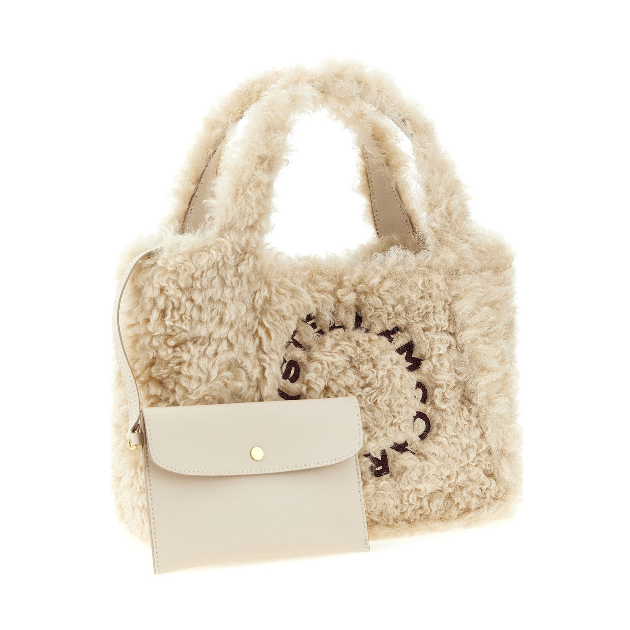 Beige Polyester Tote Bag