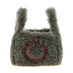 Gray Polyester Shoulder Bag