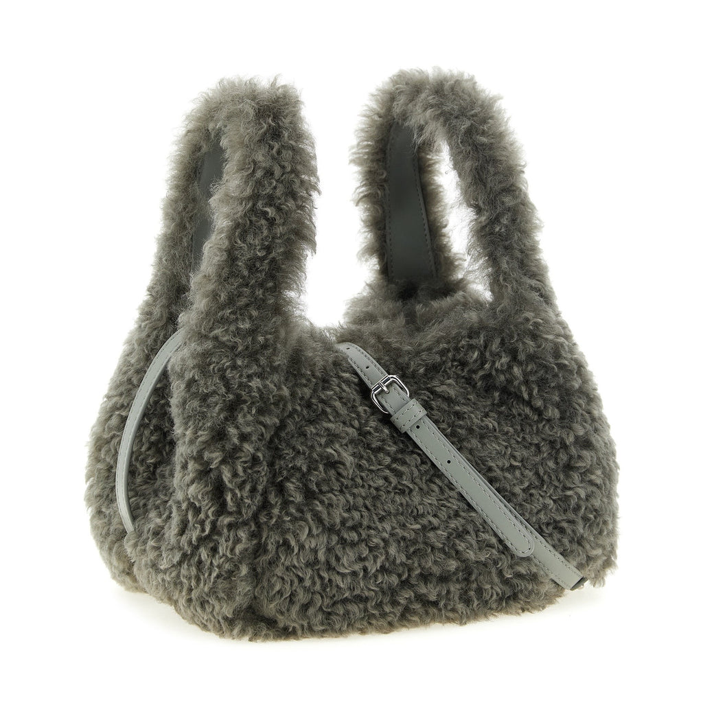 Gray Polyester Shoulder Bag
