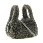Gray Polyester Shoulder Bag