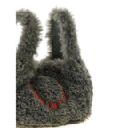 Gray Polyester Shoulder Bag