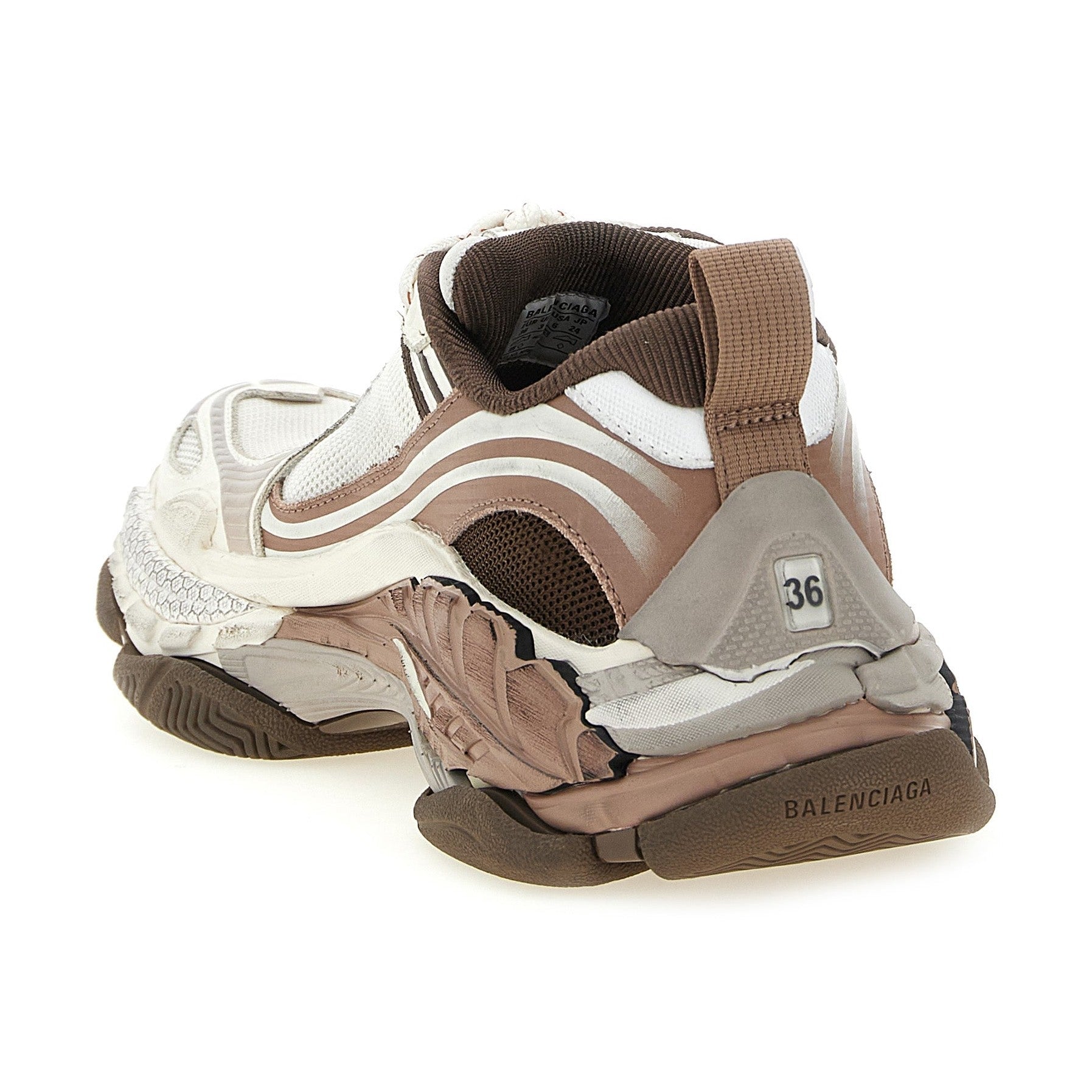 Brown Polyethylene Athletic Sneakers