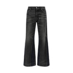 Gray Cotton Flared Jeans