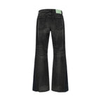 Gray Cotton Flared Jeans