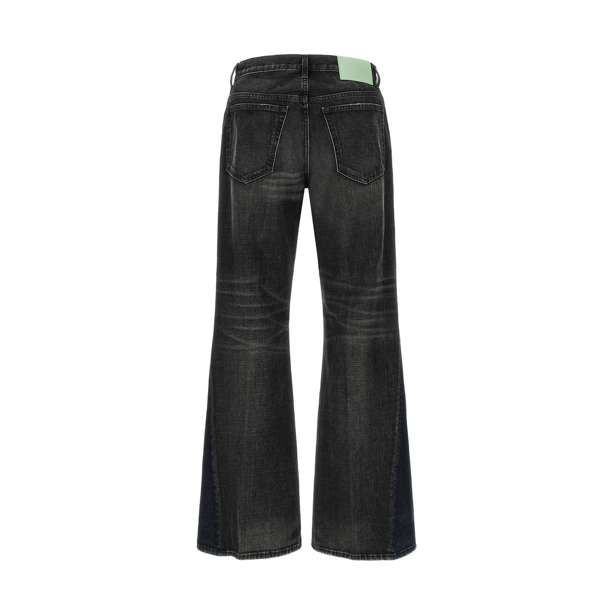 Gray Cotton Flared Jeans