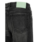 Gray Cotton Flared Jeans