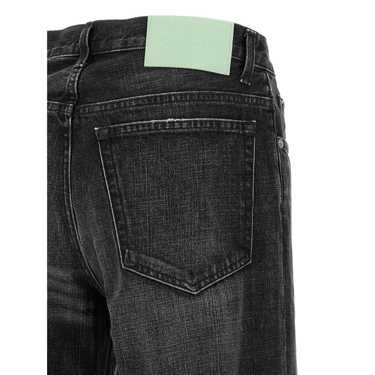 Gray Cotton Flared Jeans