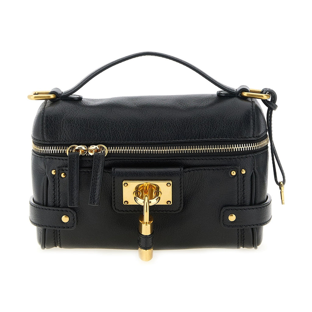 Black Buffalo Leather Shoulder Bag