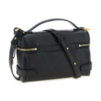 Black Buffalo Leather Shoulder Bag
