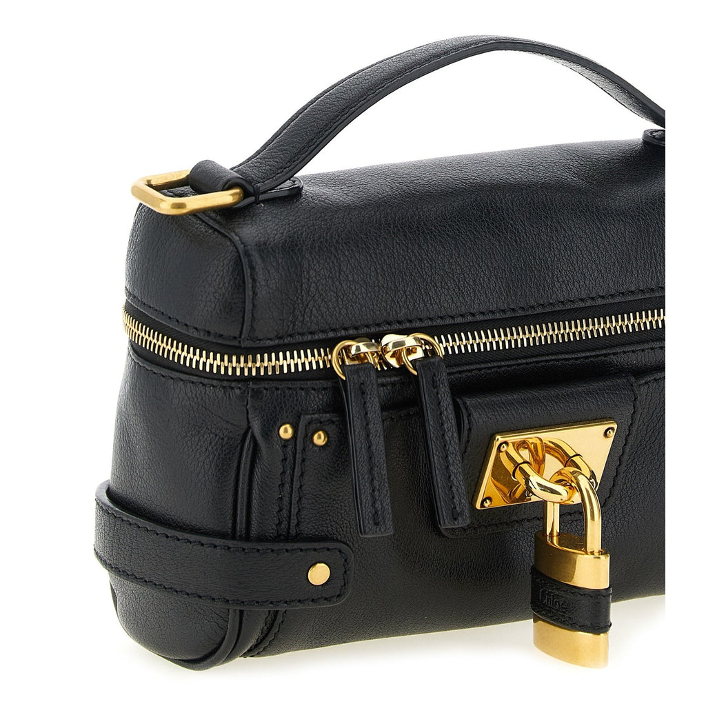 Black Buffalo Leather Shoulder Bag