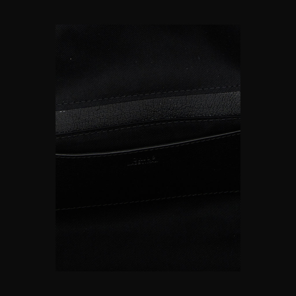 Black Buffalo Leather Shoulder Bag
