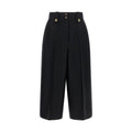 Black Wool Cropped Pants
