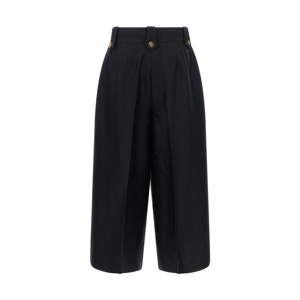 Black Wool Cropped Pants