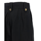 Black Wool Cropped Pants