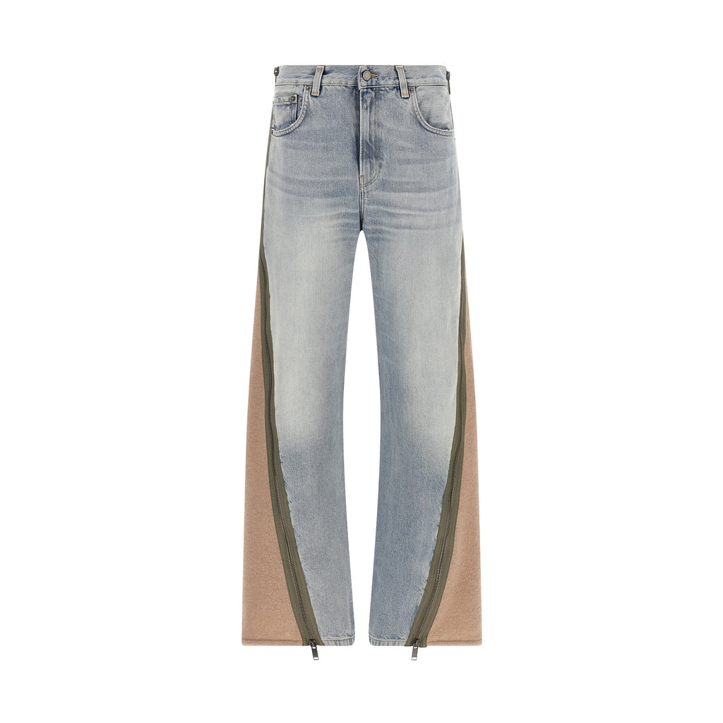 Multicolor Cotton Straight-Leg Jeans