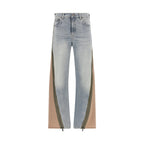 Multicolor Cotton Straight-Leg Jeans