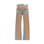 Multicolor Cotton Straight-Leg Jeans