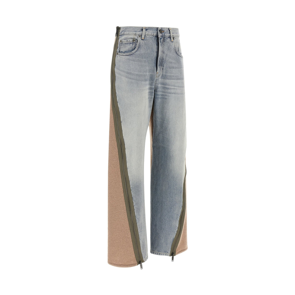 Multicolor Cotton Straight-Leg Jeans