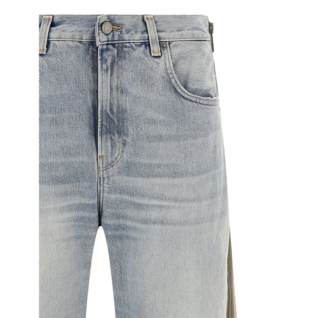 Multicolor Cotton Straight-Leg Jeans