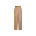 Brown Virgin Wool Casual Pants