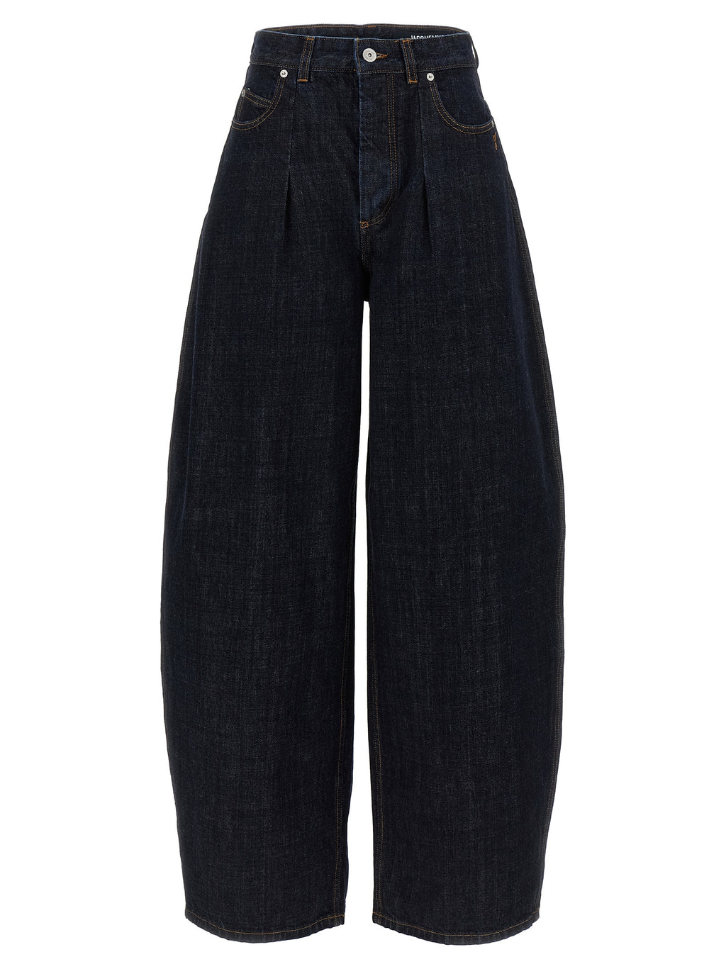Blue Cotton High-Waisted Jean
