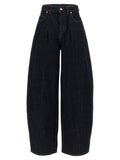 Blue Cotton High-Waisted Jean