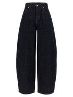 Blue Cotton High-Waisted Jean