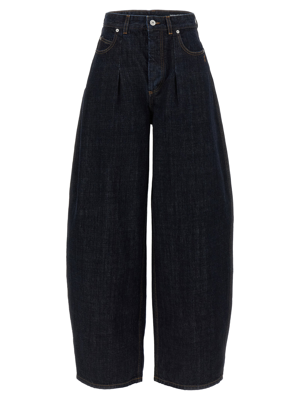 Blue Cotton High-Waisted Jean