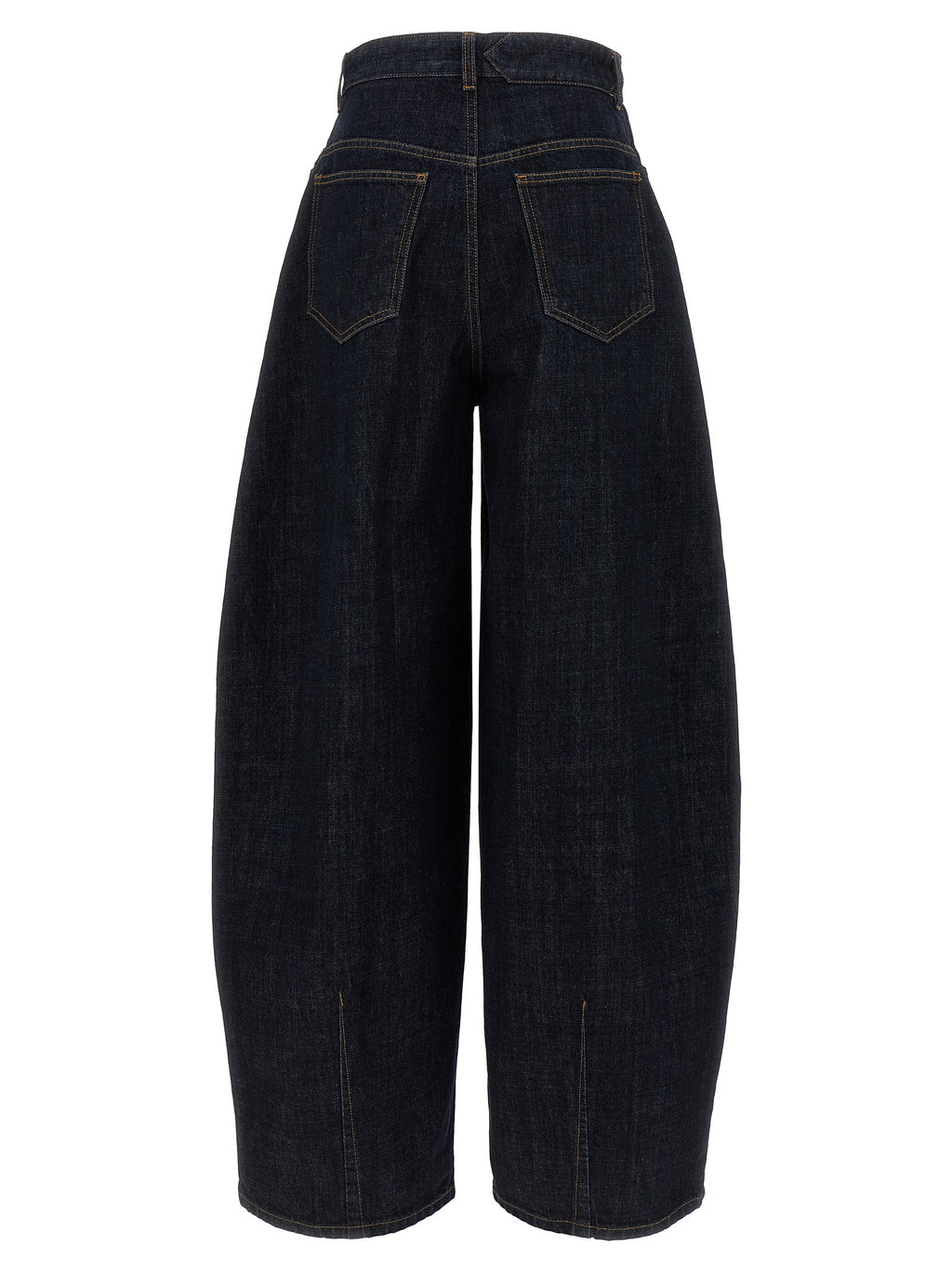 Blue Cotton High-Waisted Jean
