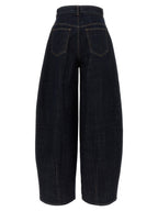 Blue Cotton High-Waisted Jean
