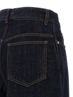 Blue Cotton High-Waisted Jean