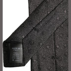 Men Black Polka Dot Silk Adjustable Tied Necktie Tie