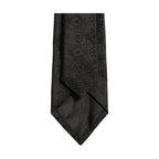 Men Black Silk Geometric Adjustable Tied Necktie Tie