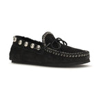 Black Calf Leather Bos Taurus Slip-On Loafers