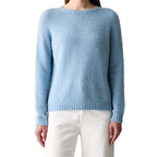 Blue Alpaca Leather Sweatshirt