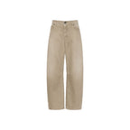 Beige Cotton Relaxed Fit Jeans