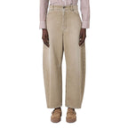 Beige Cotton Relaxed Fit Jeans