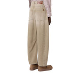 Beige Cotton Relaxed Fit Jeans
