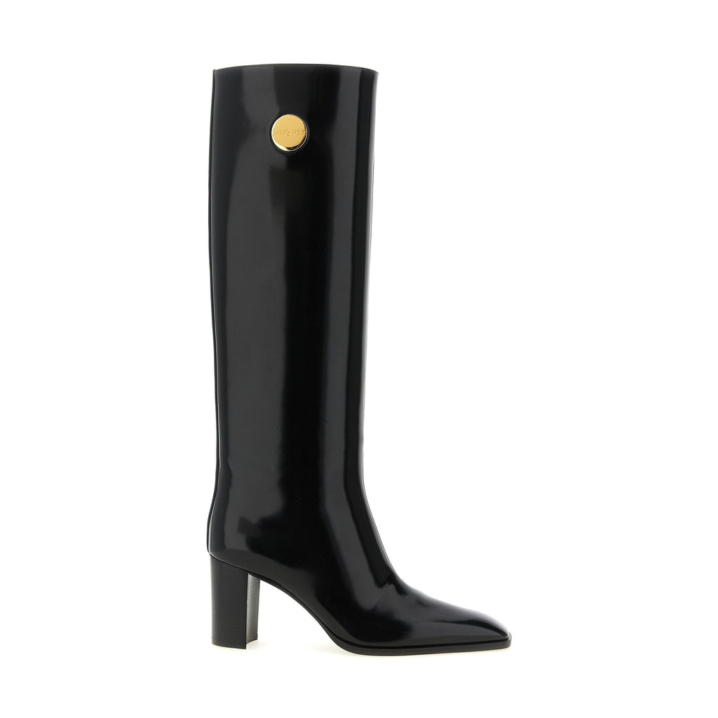 Black Calfskin Over The Knee