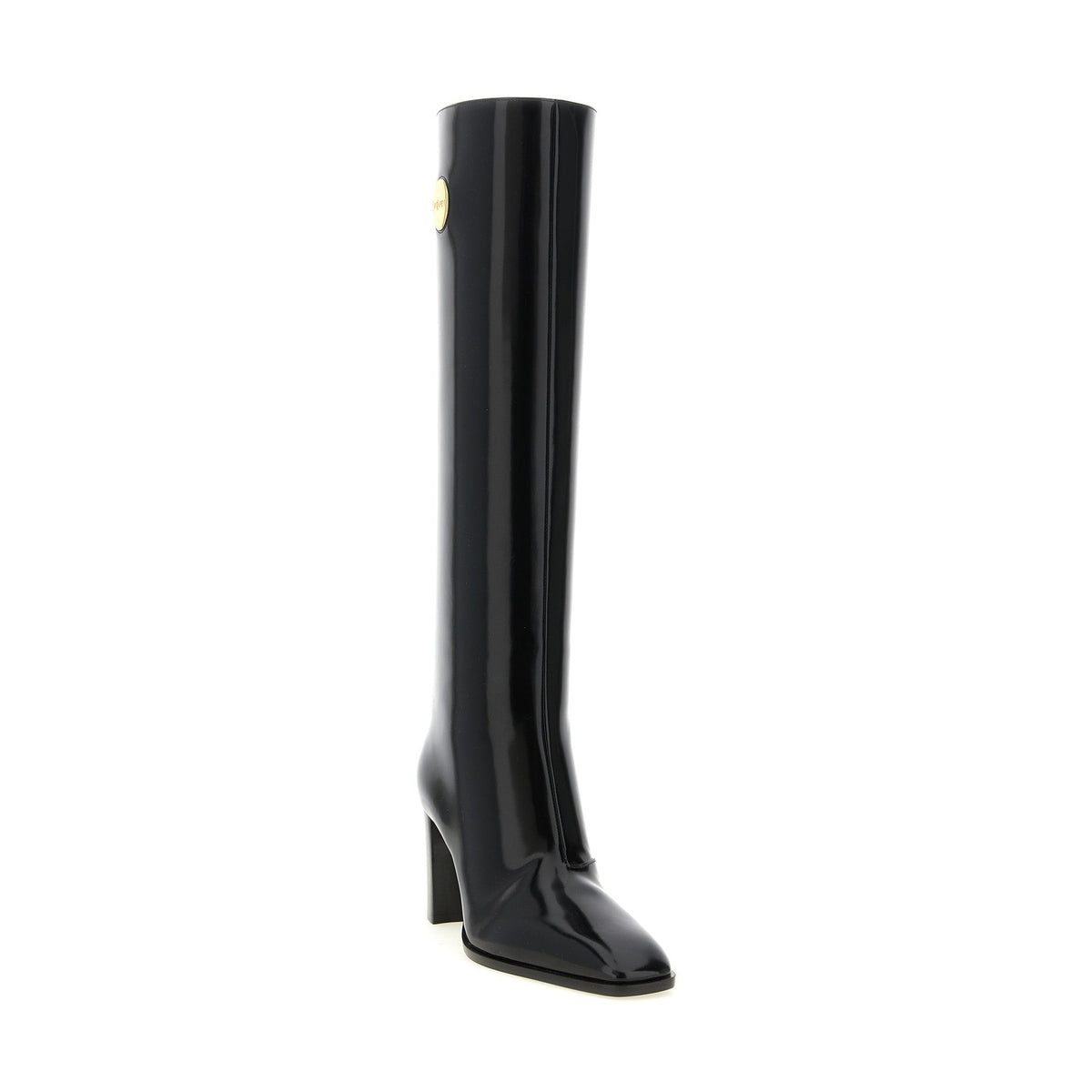 Black Calfskin Over The Knee